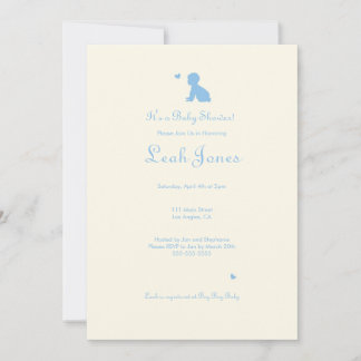 デリケートブルーボーイベビーシャワー招待状 招待状