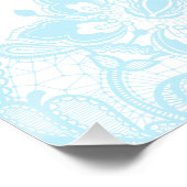 デリケートブルーレースキンセアニェラウェルカムサイン ポスター (コーナー)