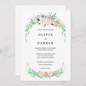 デリケートブーケ結婚式招待状 招待状 (正面/裏面)