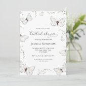 デリケートホワイトバタフライガーデンブライダルシャワー 招待状 (スタンド正面)