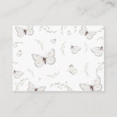 デリケートホワイトバタフライブライダルシャワーアドバイス エンクロージャーカード (裏面)