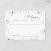 デリケートホワイトバタフライブライダルシャワーアドバイス エンクロージャーカード (正面)