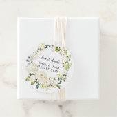 デリケートホワイトローズアジサイ金ゴールド結婚ズ フェイバータグ (インサイチュ)