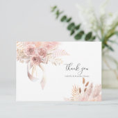 デリケートボヘミアンピンクフローラサンキューカード サンキューカード (スタンド正面)