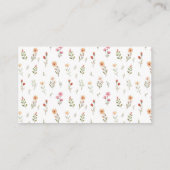 デリケートボホワイルドフラワーフローラブライダルシャワー エンクロージャーカード (裏面)