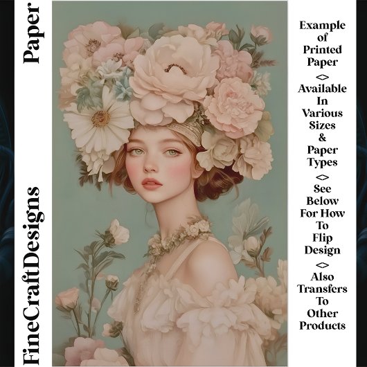 デリケートポートレート女性花CP2クラフト紙