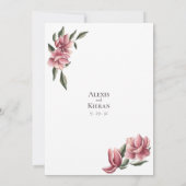 デリケートマグノリアピンク&赤面結婚式招待状 招待状 (裏面)