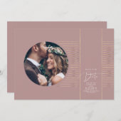 デリケートモダンな写真の日付を保存 セーブザデート (正面/裏面)