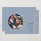 デリケートモダンな写真の日付を保存 セーブザデート (正面/裏面)