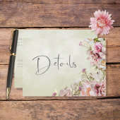 デリケートモダンピンク赤面バラリリーグリーン詳細 エンクロージャーカード