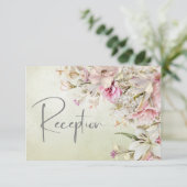 デリケートモダンピンク赤面バラ&リリーグリーン エンクロージャーカード (スタンド正面)