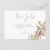 デリケートモダンピンク赤面バラ&リリー披露宴 エンクロージャーカード (裏面)