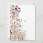 デリケートモダンピンク赤面バラ&リリー 招待状 (裏面)