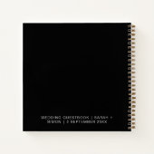 デリケートモダンブラック結婚ズゲストノート ノートブック (裏面)