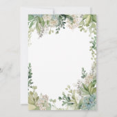 デリケートモダンベビーズブレスグリーンブライダルシャワー 招待状 (裏面)