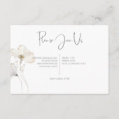 デリケートモダンホワイトグレー&金ゴールドフローラ披露宴 エンクロージャーカード (裏面)