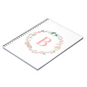 デリケートモノグラムのフローラリース ノートブック (左側)