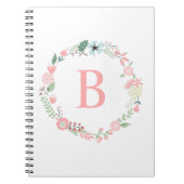 デリケートモノグラムのフローラリース ノートブック (正面)