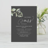 デリケートユーカリ未来ミセス・グレイ・ブライダルシャワー 招待状 (スタンド正面)