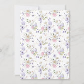 デリケートラベンダーワイルドフラワーボホブライダルシャワー 招待状 (裏面)