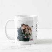 デリケートリースグリーンカスタムリーモノグラムフォトマグ コーヒーマグカップ (左)