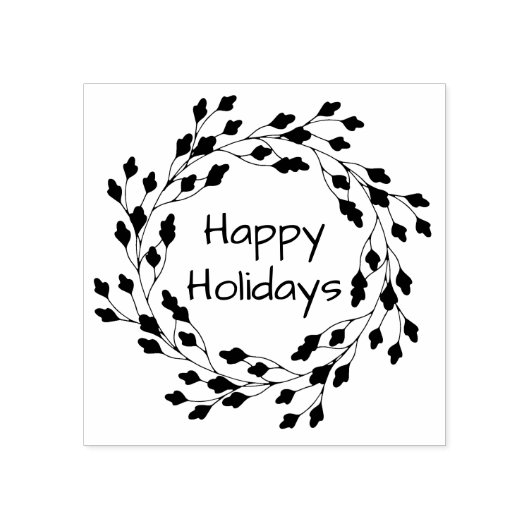 デリケートリーフリースホリデイ ラバースタンプ (インプリント)