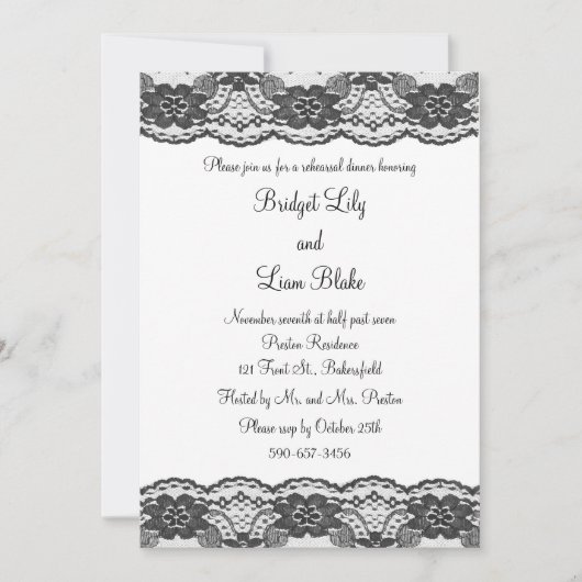 デリケートレースのようとリハーサルディナー（白） 招待状 (正面)