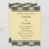 デリケートレースのようとリハーサルディナー(黄色) 招待状 (正面/裏面)