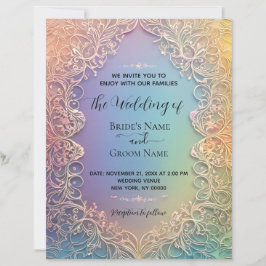 デリケートレース結婚式招待状