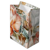 デリケートヴィンテージピーチアンドホワイトローズ ミディアムペーパーバッグ (正面アングル)