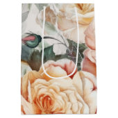 デリケートヴィンテージピーチアンドホワイトローズ ミディアムペーパーバッグ (裏面)