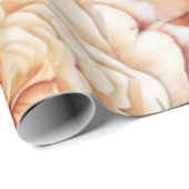 デリケートヴィンテージピーチアンドホワイトローズ ラッピングペーパー (ロールコーナー)