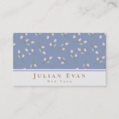 デリケートヴィンテージフローラほこりっぽいブルービジネスカード 名刺 (正面)