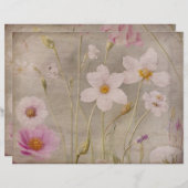 デリケートヴィンテージフローラスクラップブック紙 (正面/裏面)