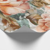 デリケートヴィンテージ桃 ラッピングペーパー (角)