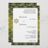 デリケート冬の雪片結婚式招待状 招待状 (正面/裏面)