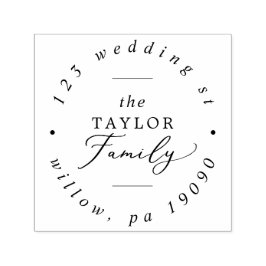 デリケート家族ホリデーカード円住所 セルフインキングスタンプ