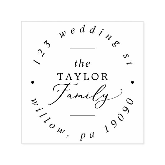 デリケート家族ホリデーカード円住所 セルフインキングスタンプ (デザイン)