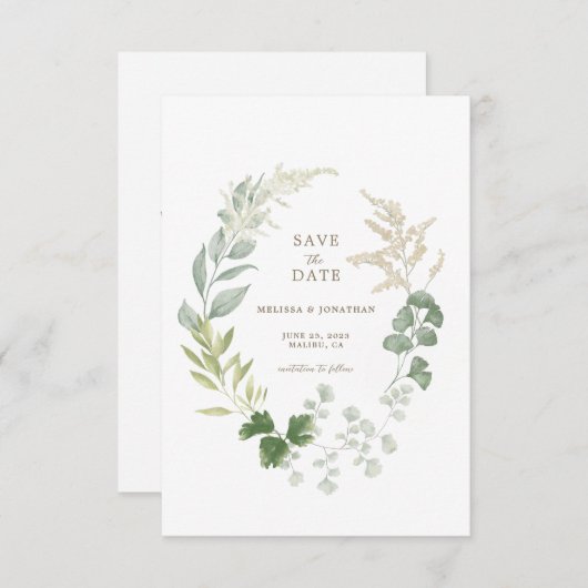 デリケート庭園の結婚式日付の保存 セーブザデート (正面/裏面)