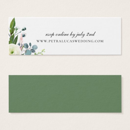 デリケート庭園の結婚式WebサイトRSVP (正面&裏面)