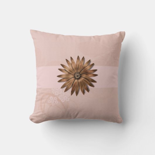 デリケート抽象芸術フラワーオンピ淡い色のンク装飾用クッション クッション (正面)