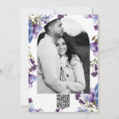 デリケート春の花パープルブライダルシャワー 招待状 (裏面)