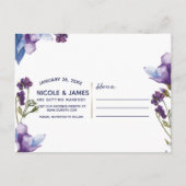 デリケート春の花パープル保存日 案内ポストカード (裏面)