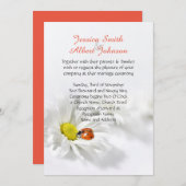 デリケート春デイジーラディバグ結婚式招待状 招待状 (正面/裏面)