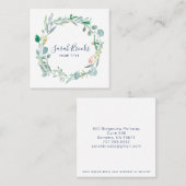 デリケート春フローラリースモノグラム スクエア名刺 (正面/裏面)