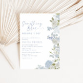 デリケート柔らかいものブルーフローラブライダルシャワー 招待状