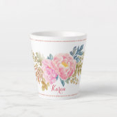 デリケート水彩フローララテマグ カフェラテマグ (正面)