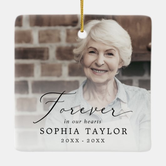 デリケート永遠に私たちのハートおばあちゃんの記念碑 セラミックオーナメント (裏面)