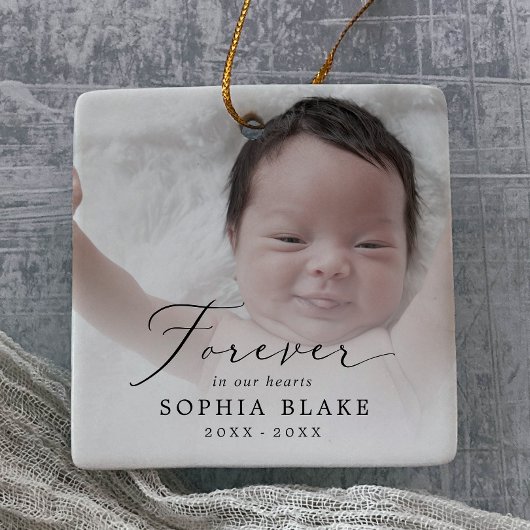 デリケート永遠に私たちのハートベビー写真記念 セラミックオーナメント