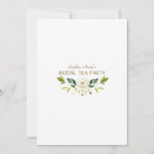 デリケート白い花金ゴールドブライダル茶パーティー 招待状 (裏面)